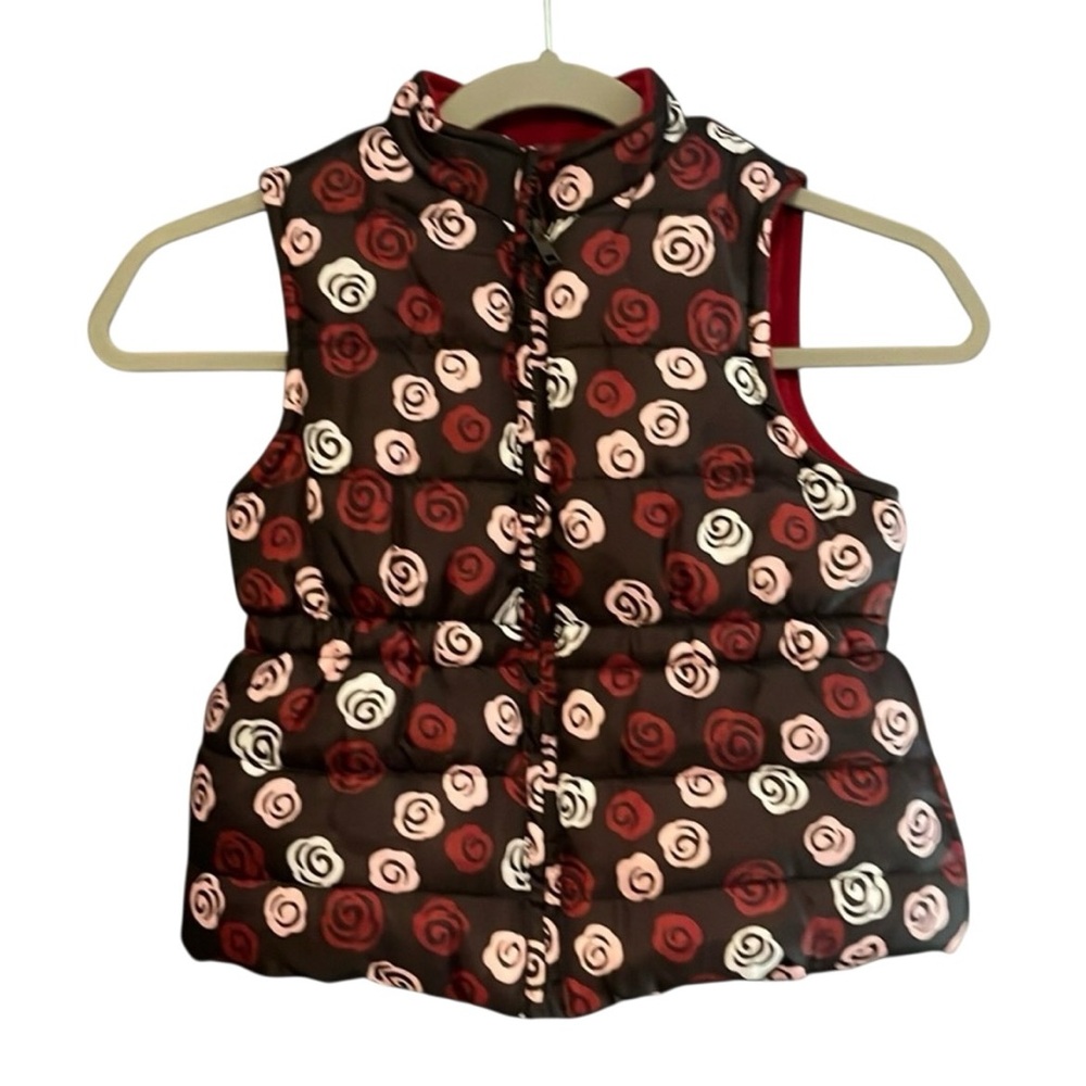 Gymboree puffer vest floral design est 2010 Small (5-6) #10102